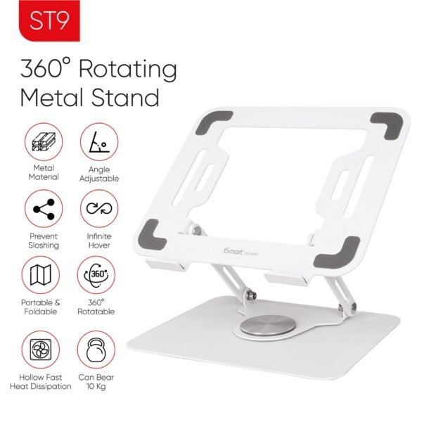 Ismart Laptop And Notebook, 360° Rotating Metal Stand